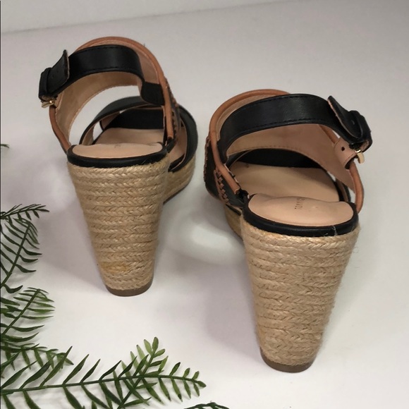 Tommy Hilfiger Black & Gold espadrille Wedges - Picture 4 of 9